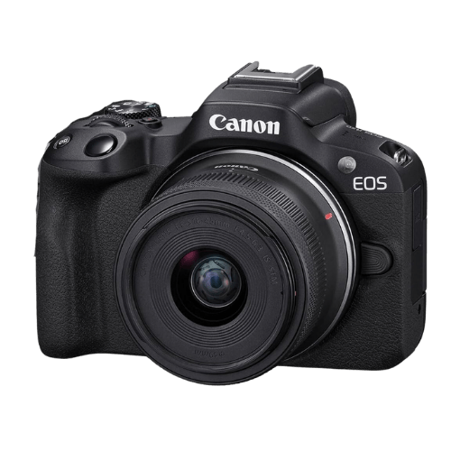 Canon EOS R50 camera displayed for ease of use for beginning photographers